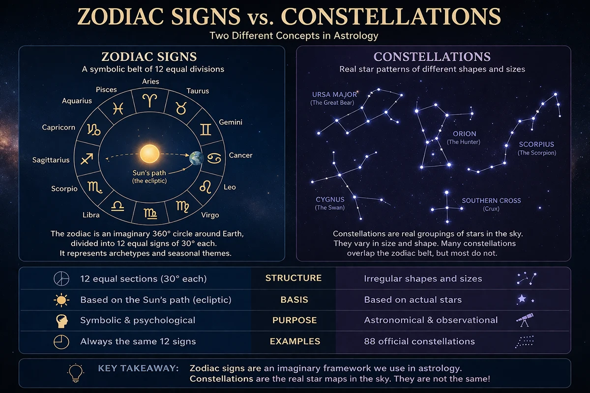 Understanding Fixed Stars vs. Zodiac Signs and Constellations